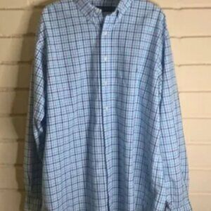 Ralph Lauren‎ XLT Oxford Button Down Shirt. Blue & White Checkered